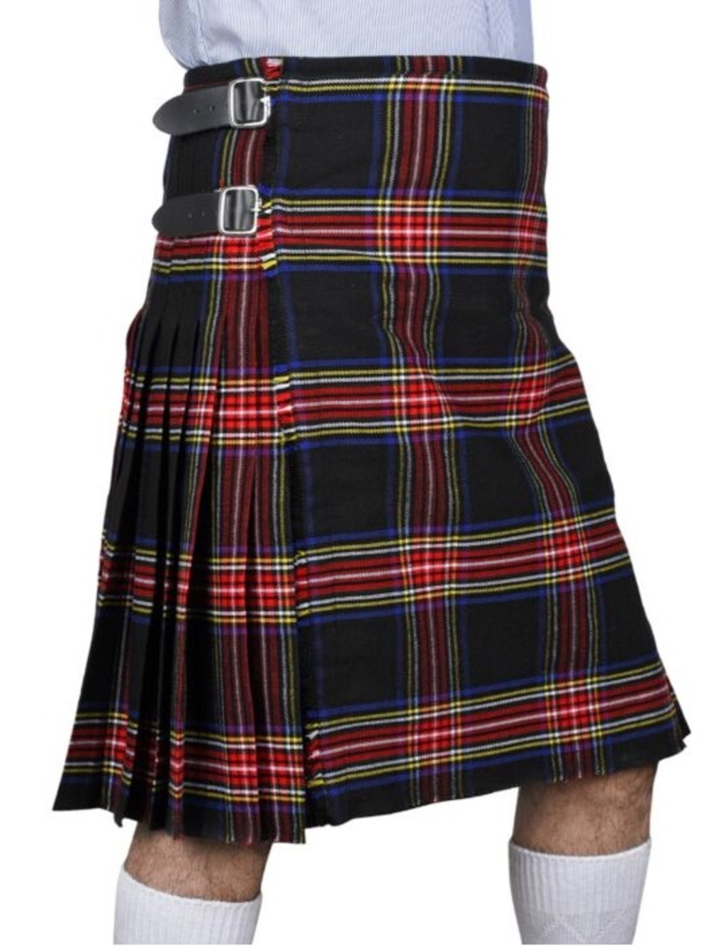Men's Black Stewart Modern Taran SCOTTISH HIGHLAND KILT W36 Weddings Formals